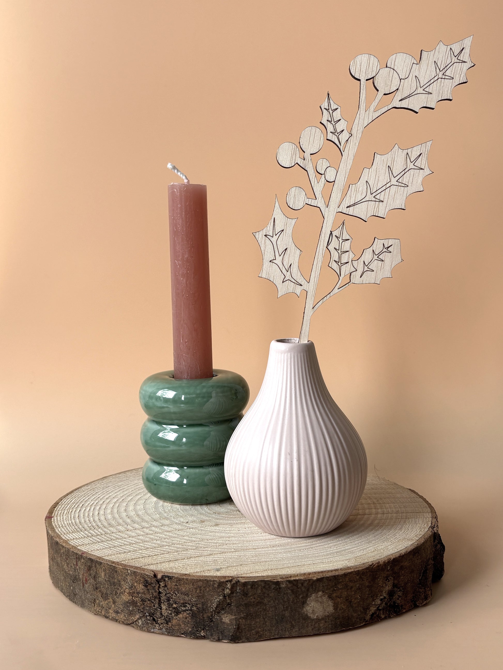 Decoratieve geboortebloem van hout - Flint&Fonkel