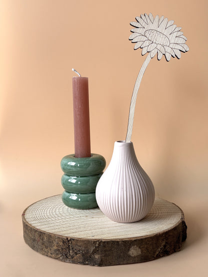 Decoratieve geboortebloem van hout - Flint&Fonkel