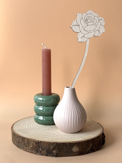 Decoratieve geboortebloem van hout - Flint&Fonkel