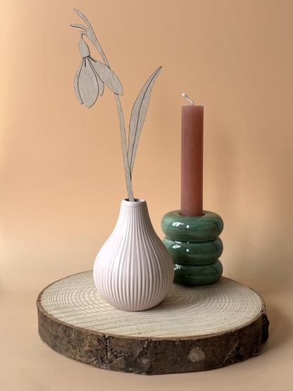 Decoratieve geboortebloem van hout - Flint&Fonkel