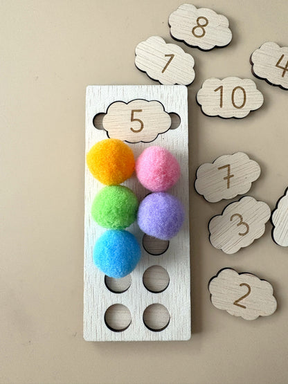 Montessori houten tienframe wolkje