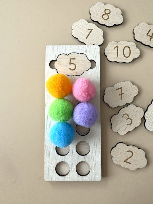 Montessori houten tienframe wolkje