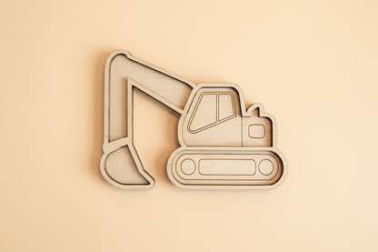 Vulvorm graafmachine van hout - Flint&Fonkel