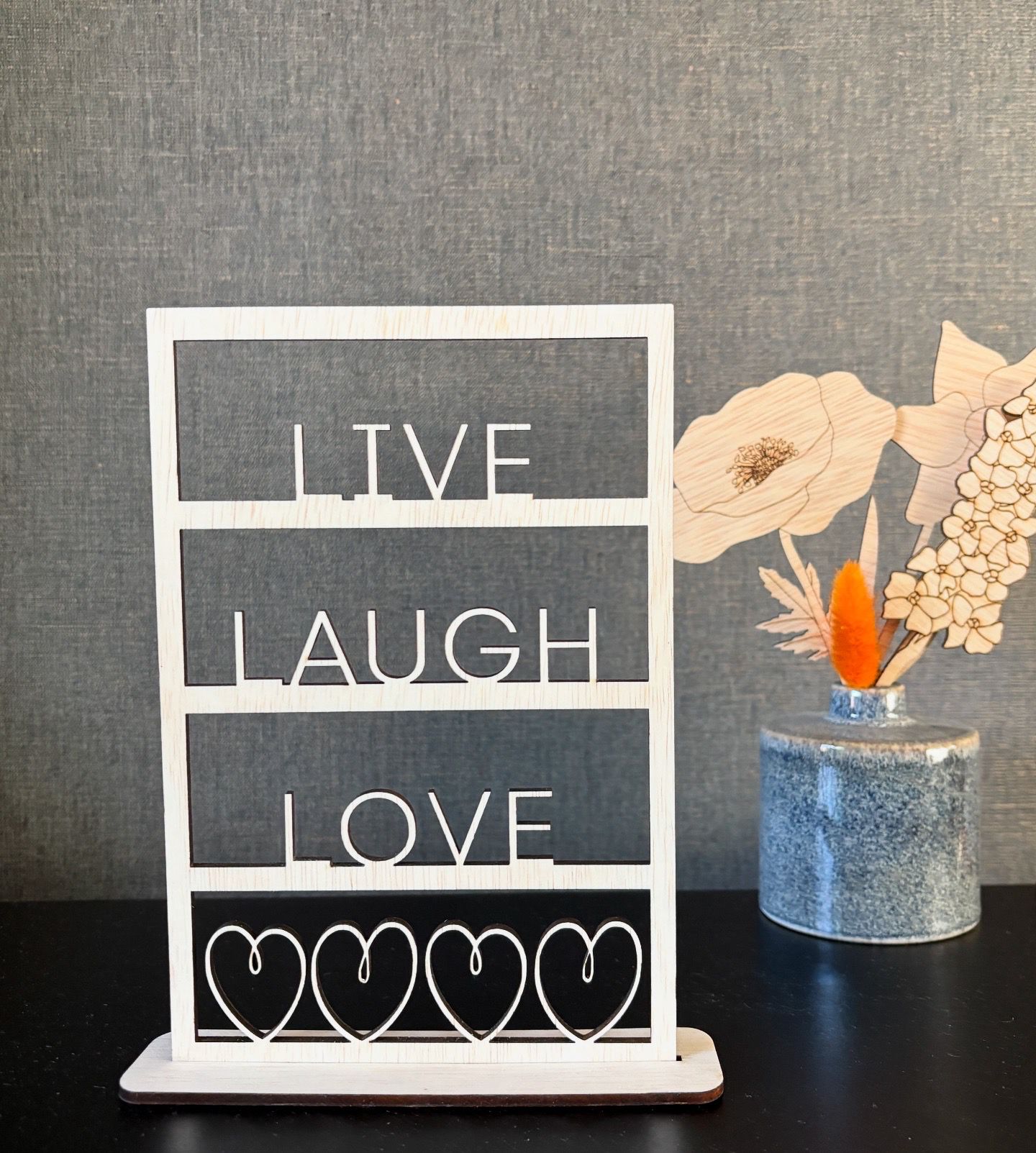 LIVE LAUGH LOVE Houten poster