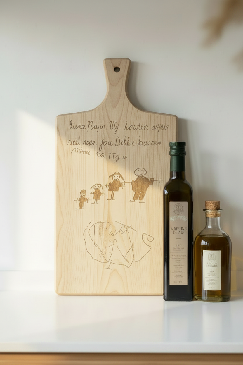 Borrelplank met eigen tekening of tekst