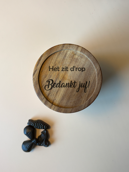 Snoeppot 'Het zit d'rop'